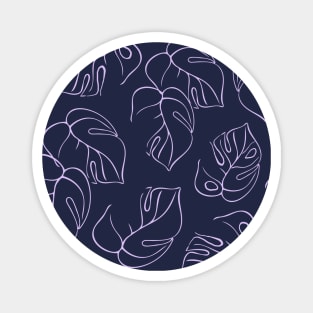 Tropical pattern with monstera leaves Magnet